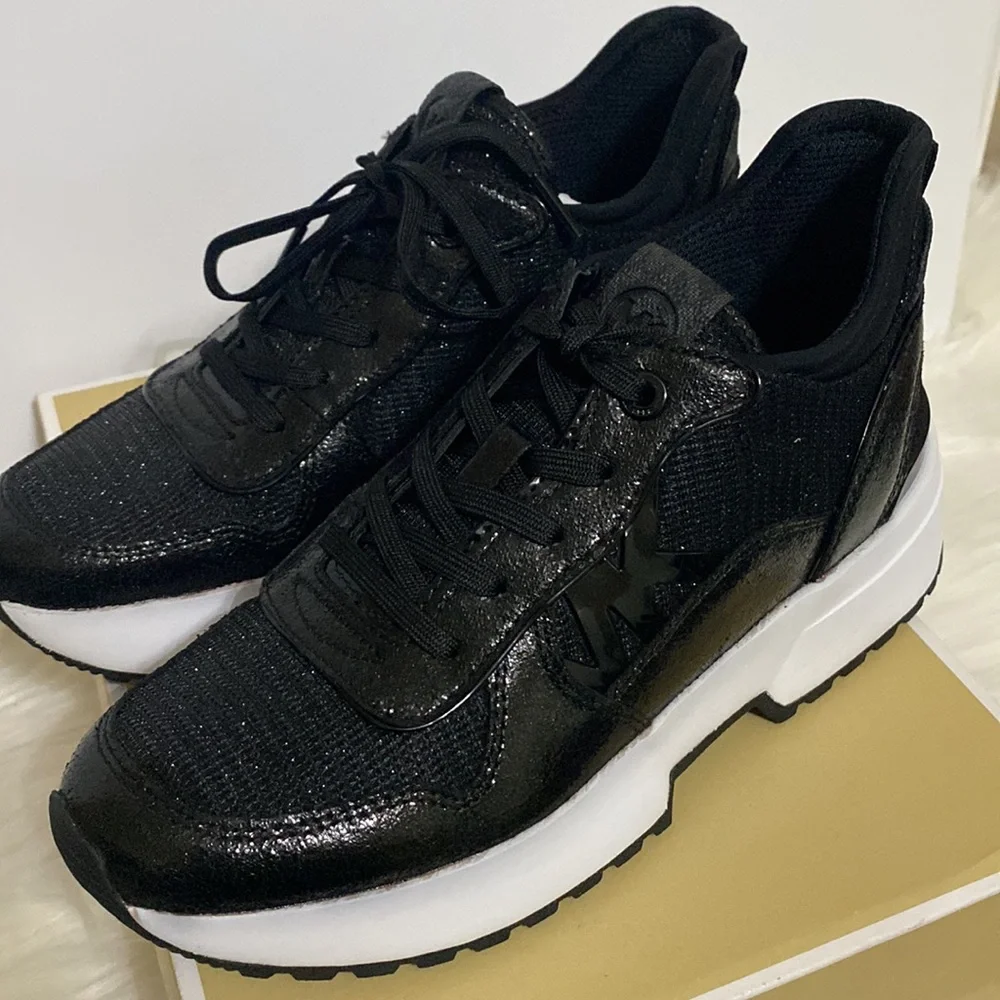 NWT Michael Kors Muse Trainer Glitter Chain Mesh Shoes - Picture 10 of 14